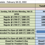 Trading Hours Schedule for U.S. Presidents’ Day in 2022